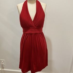 Max & Cleo red halter mini cocktail dress size 4
